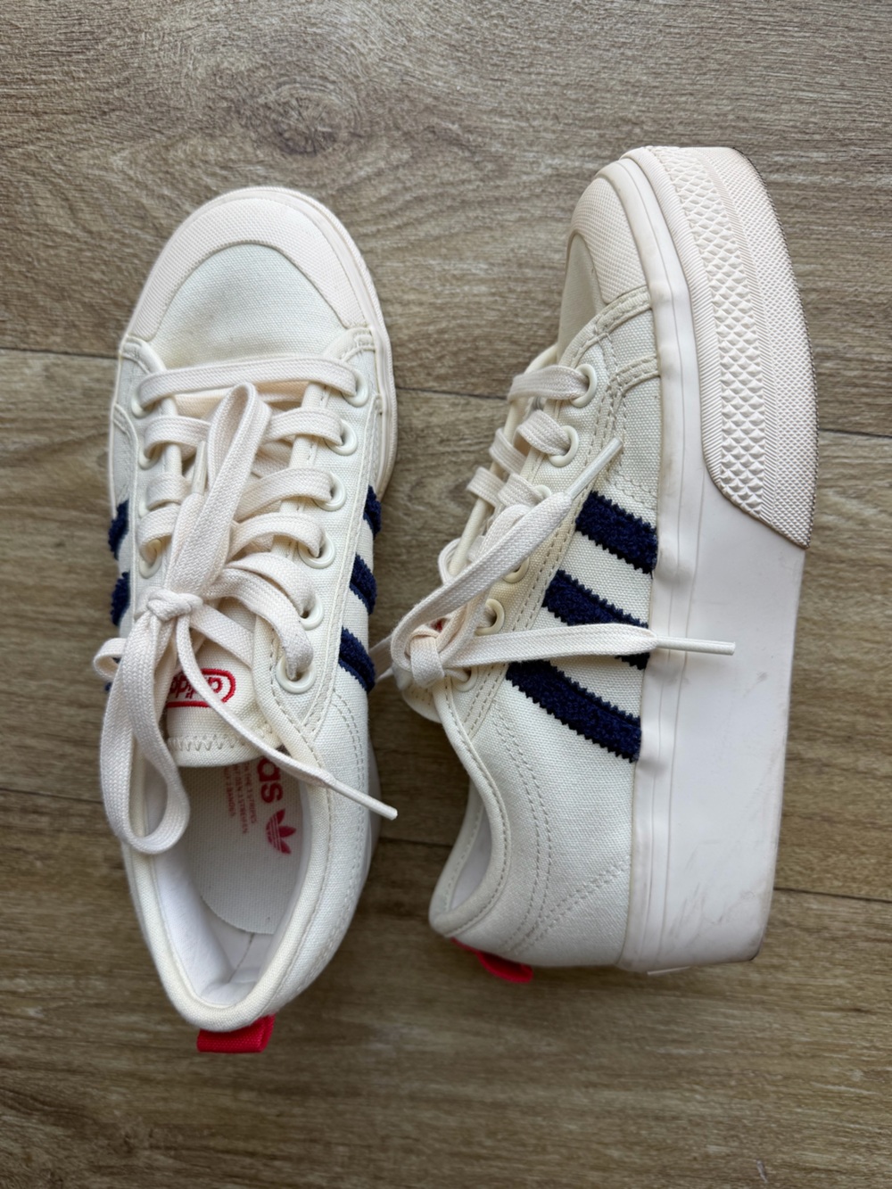 Adidas Women's Nizza Platform Cream White Night Sky Sneakers Size 6.5 - Picture 4 of 8